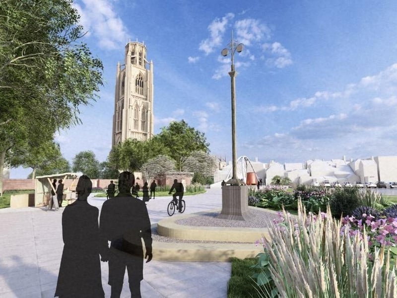 An artist's impression submitted to Boston Borough Council last year as part of plans to re-locate the Five Lamps.