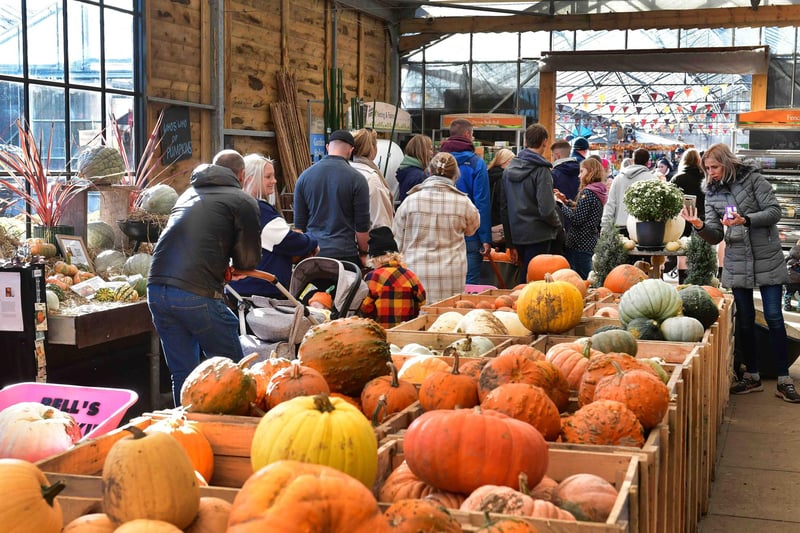 Visitors head for the tills to buy their pumpkins