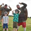 Jon 4 and Sam 8 of Sleaford with L-R Thomas Straw and David Henderson of Nottingham