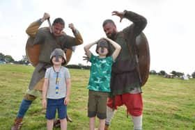 Jon 4 and Sam 8 of Sleaford with L-R Thomas Straw and David Henderson of Nottingham