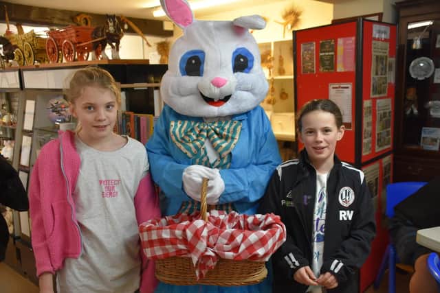 The Easter bunny with friends at The Village Church Farm museum in Skegness.
