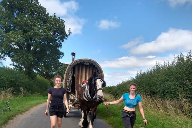 Cecily and Pia on the road.