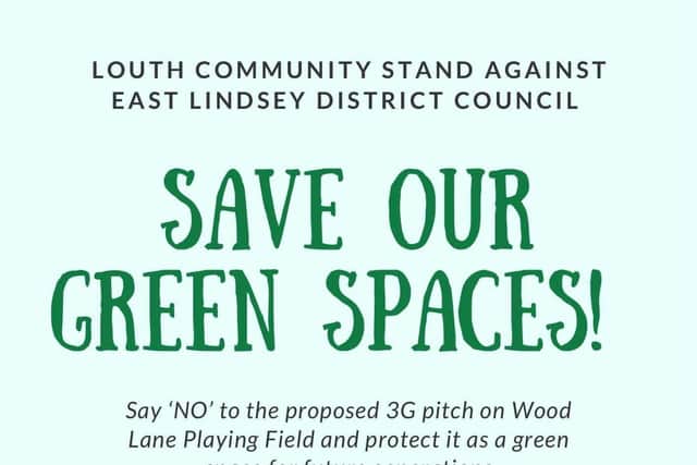 Save Our Green Spaces protest event poster.