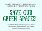 Save Our Green Spaces protest event poster.