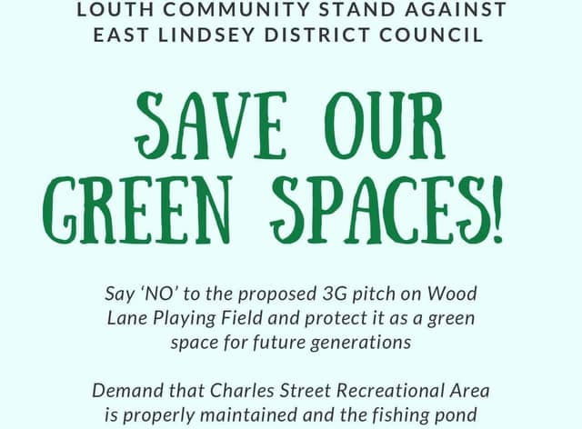Save Our Green Spaces protest event poster.