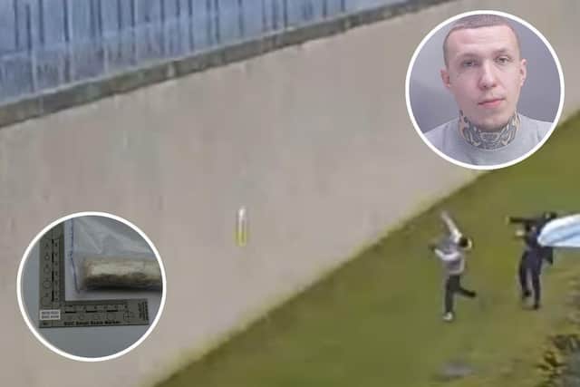 Hubert Berus, 23, caught throwing drugs into a prison grounds.