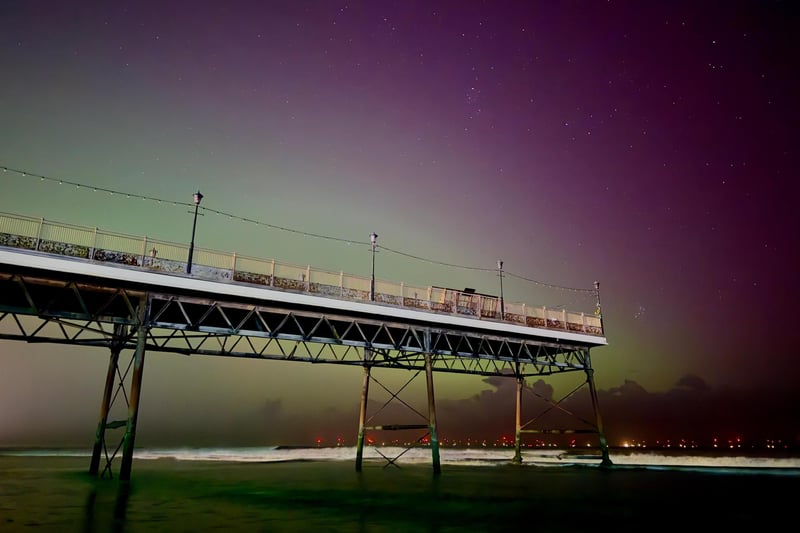 This spectacular image of the Northern Lights over Skegness Pier was taken by John Byford.