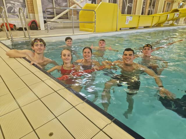 Lifegiards training in Skegness Swimming Pool ahead of returning to the beach for the summer.