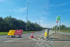 The A158 bypass  remains closed at the Burgh le Marsh roundabout.