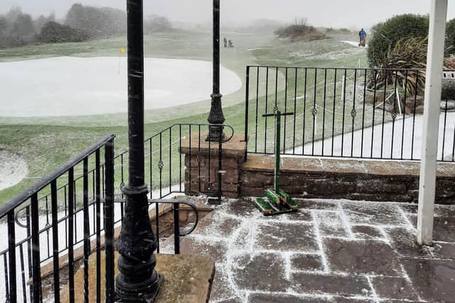 Snow covering the 18th hole at Northshore Golf Course in Skegness this week.