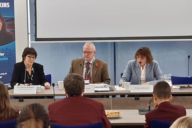 Lincolnshire County Council’s executive member for children’s services Coun Patricia Bradwell, Coun William Gray, Portfolio Holder for Communities & Better Ageing at East Lindsey District Council, and Victoria Atkins MP at the summit.
