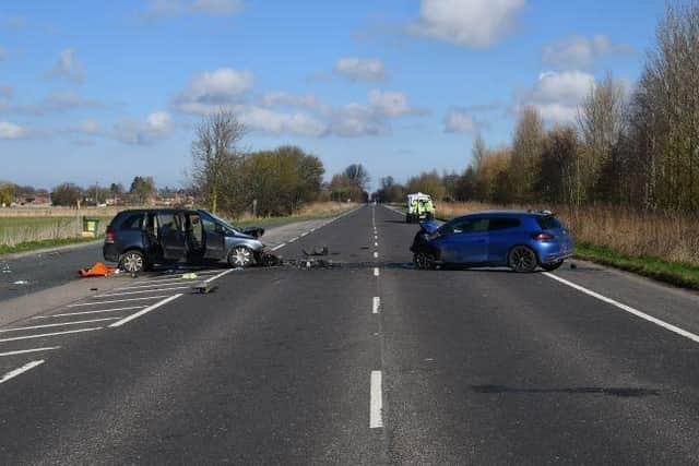 The scene of the collision on the A16. Photo: Lincs Police