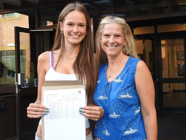 Making mum proud. Issie Shand, of Collingham, made the grades to study English and history at Newcastle University.