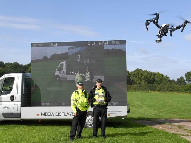 Lincolnshire Police drone pilots L-R Special Sargeant Kevin Taylor and Sargeant Kevin Taylor. EMN-170709-135804001