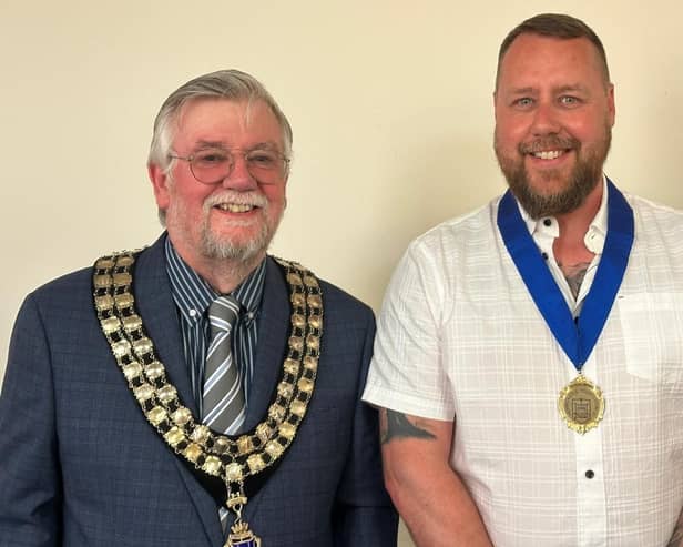 Coun Michael Beecham (left), the new mayor of Horncastle and chairman of the town council, with Coun Paul Bushell, the new vice-chairman of the town council.