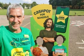 Asda's Stephen Bromby promotes the scheme at Hawthorn Tree Primary School, Boston