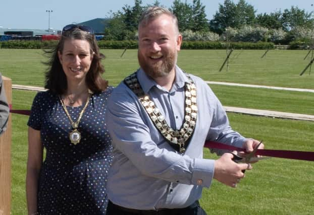 Mayor of Horncastle, Matthew Wilkinson, with Mayoress Romy Wilkinson opening the new woodland cemetery.