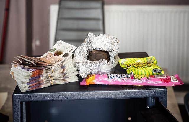 ash and drugs were among items found during a raid on a property in Newfield Road, Sleaford on Monday morning (May 18). Photo: Lincs Police