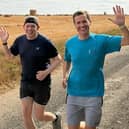 On the run -- Alex and James in training for their New York Marathon challenge this coming Sunday (November 1).