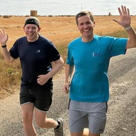 On the run -- Alex and James in training for their New York Marathon challenge this coming Sunday (November 1).