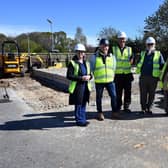 Pictured (from left) Nicola Parker, LCHS clinical service lead, Jon Portess, of ST Portess & Son, Lewis Cartwright, of ST Portess & Son, Les Corby, Butterfly Hospice Trust site services and support technician, and Heidi Freeman, Butterfly Hospice Trust chief executive.