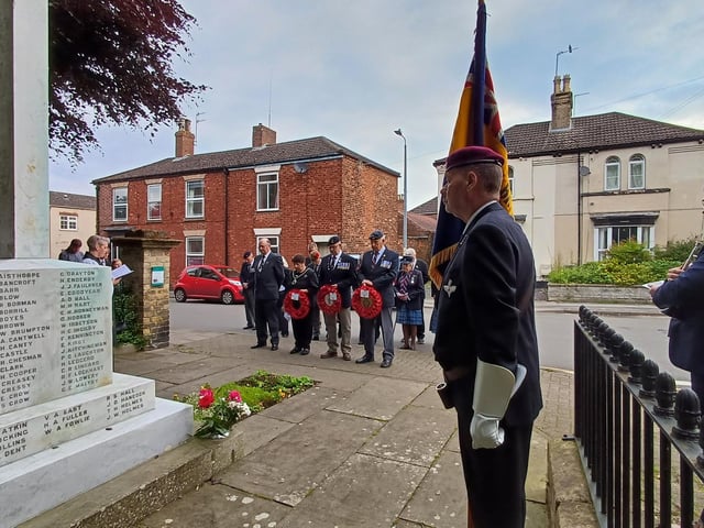 The Rev Claire Burnett, Vicar of Market Rasen, led the short service