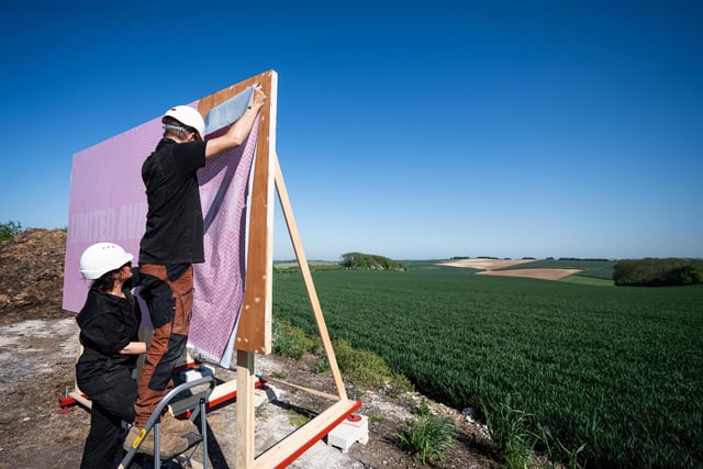 Shelf Life being installed in the Lincolnshire Wolds. Photo: Tim Cleasby