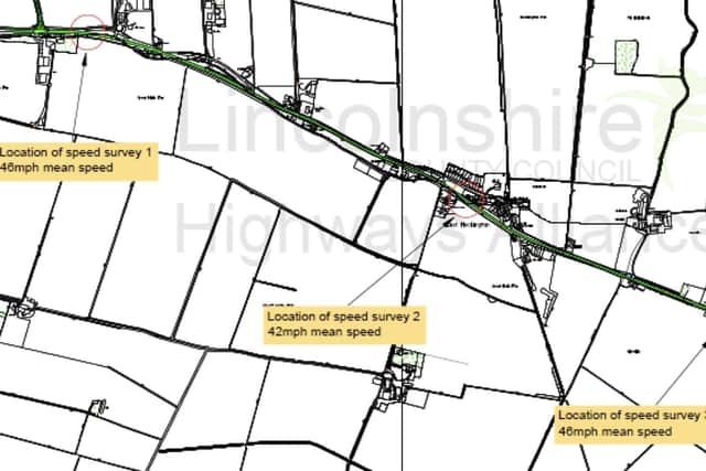 Location of speed surveys along the stretch of the A17.