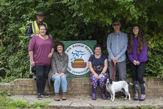 The Ark Animal Rescue team with Scooby the dog.