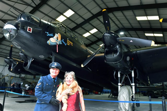 Carl and Sharon Vasse in front of the Just Jane Lancaster.