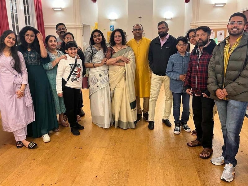 Sleaford Malayali Association members at their celebration event.