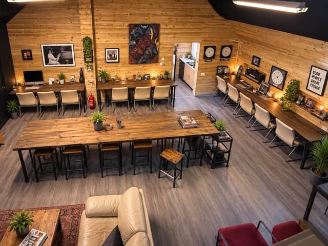 The impressive co-working room at Hub 101 in Ludford.