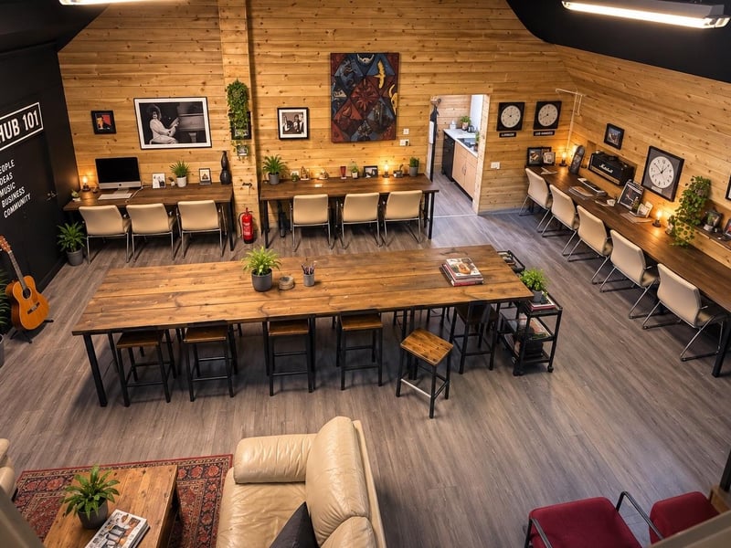 The impressive co-working room at Hub 101 in Ludford.