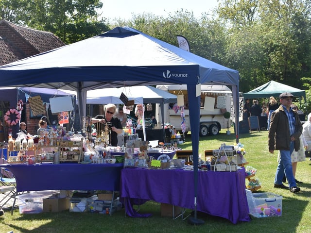 Stalls at The Village Church Farm museum 50th anniversary.