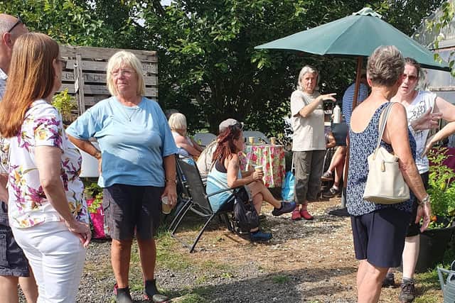 Lots of visitors went down to the community garden. Image: Angela Mayne