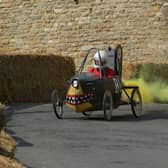 A crazy competitor in a previous Coleby Downhill Challenge. Photo: Kartpix