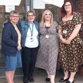 From left - Mayoress Jennifer Oglesbee, Mayor Coun Helen Staples, with Medlock House Support Planner Kellie Lowther and Support Worker Harriet Danks. Photo supplied