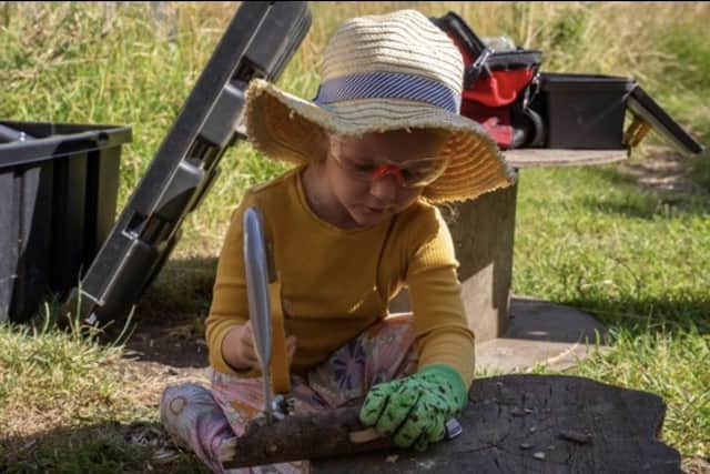 Outdoor learning at Busy Bees preschool in Leasingham.