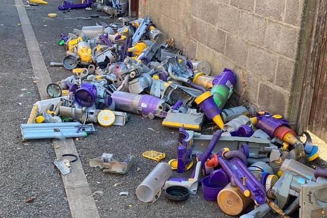 Hoovers parts were dumped in an alley behind a Gainsborough street