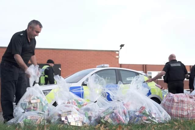 15,000 illegal vapes and cigarettes were seized during a police day of action in Gainsborough