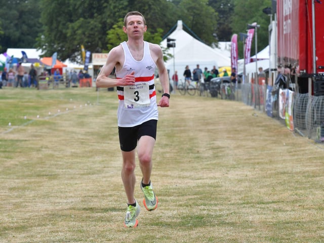10 mile road race. 1st runner to finish