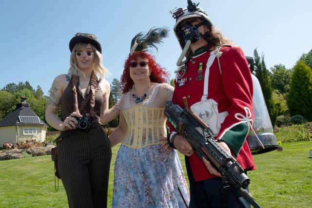 Zara Bedford, Caroline Bedford and Dave Bedford of Boston at the Walled Gardens.