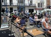 The hot weather saw people embrace the cafe culture created in Louth's Cornmarket