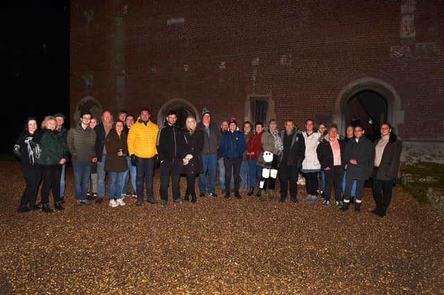 The group of brave souls who took on the  paranormal investigation at Tattershall Castle. Photo: Mick Fox