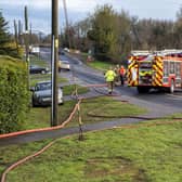 Firefighters pumping out the flooded properties in Metheringham. Photo: Holly Parkinson