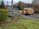 Firefighters pumping out the flooded properties in Metheringham. Photo: Holly Parkinson