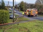 Firefighters pumping out the flooded properties in Metheringham. Photo: Holly Parkinson