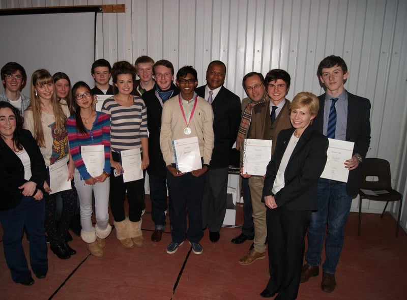 Caistor Grammar School is pictured holding its Duke of Edinburgh’s Awards evening 10 years ago, with Olympian Phil Brown as guest speaker (fifth right). As well as giving his talk, the British athlete offered all those present the chance to hold his silver medal from the Los Angeles 1984 games.