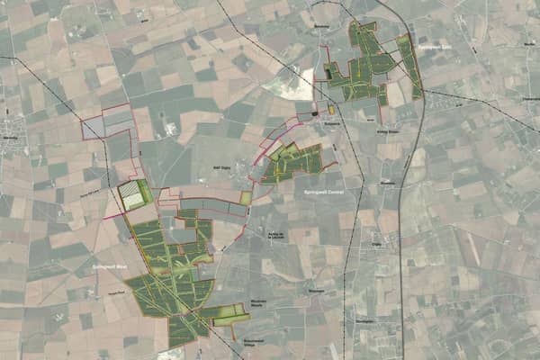 Updated plans for Springwell solar farm, near Metheringham. Credit: EDF Renewables UK and Luminous Energy