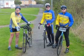 Trevor Halstead, Geoff Garner and Daniel Nicholson on Sunday's leisure ride.